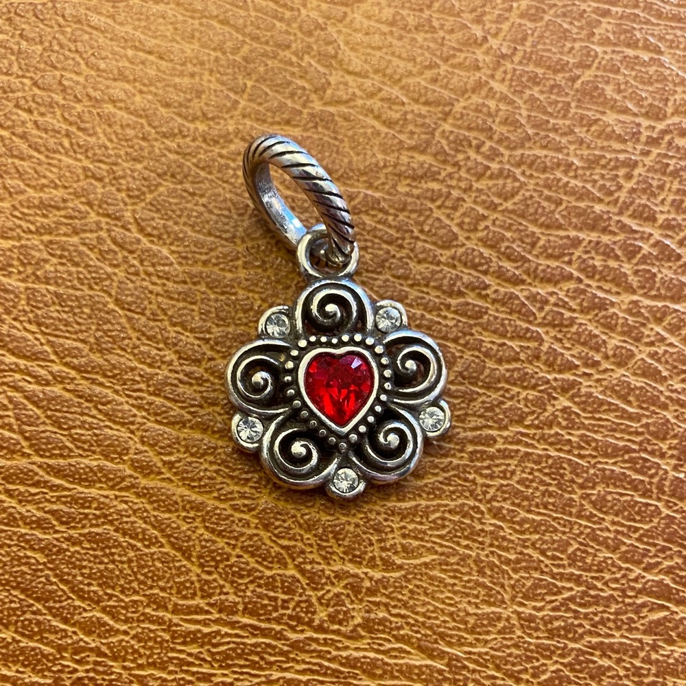 Brighton Heart Red Swarovski Crystal Flower Charm